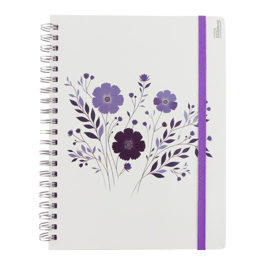 Libreta Profesional Universitaria Floral, pasta dura, 200h