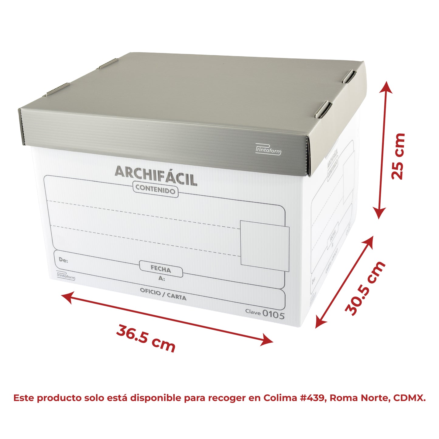 Caja para archivo de plástico