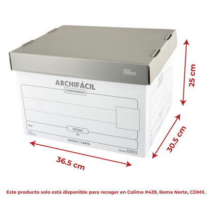 Caja para archivo de plástico