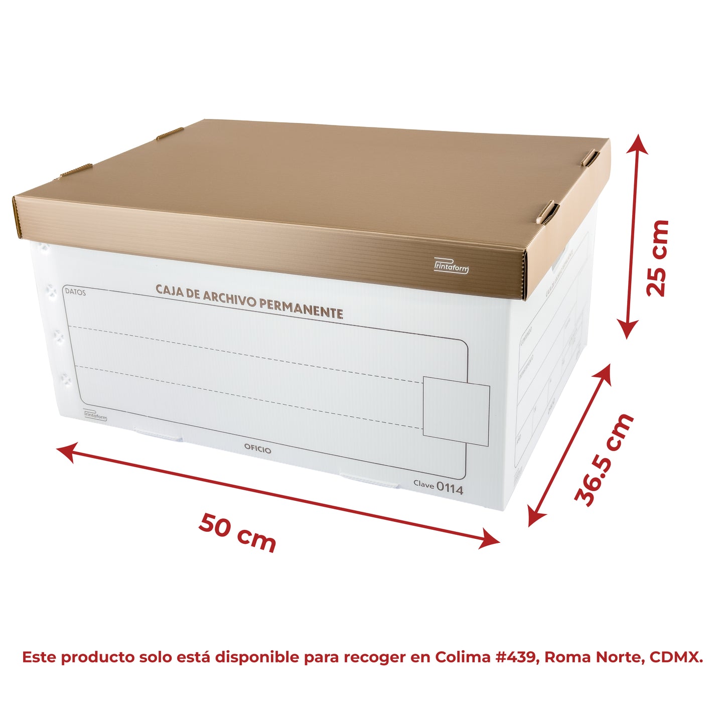 Caja para archivo de plástico