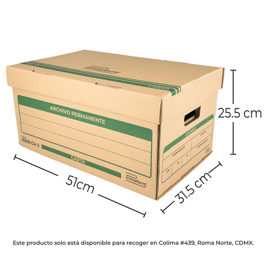 Caja para archivo de cartón