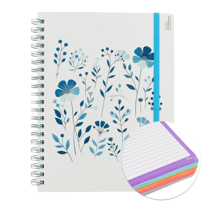 Libreta Profesional Universitaria Floral, pasta dura, 200h
