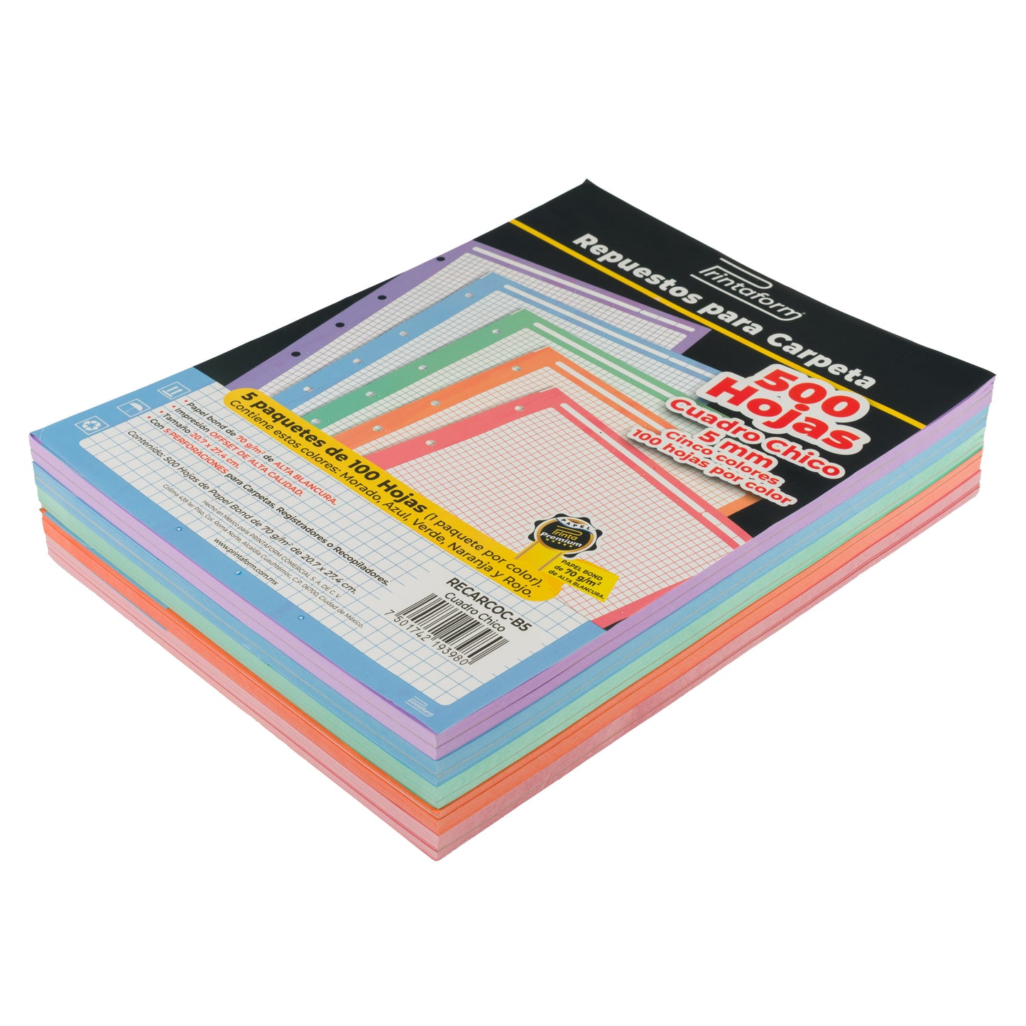 Repuestos para Carpeta Multicolor 500 hojas
