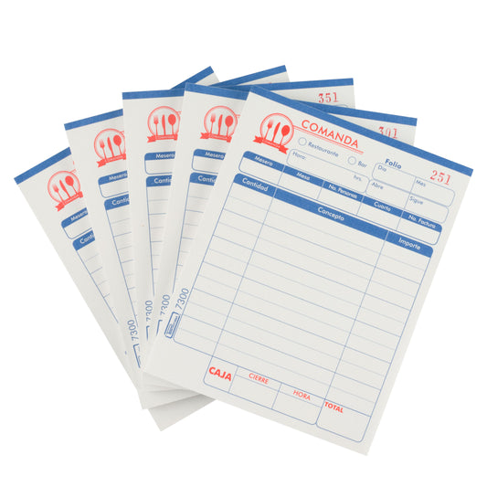 Comanda con folio B-7300F (Pq. 5 blocks)
