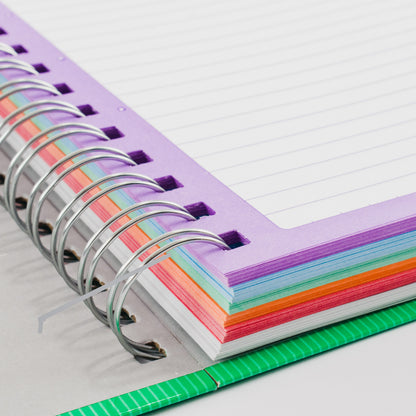 Libreta Universitaria Arcoíris profesional pasta dura, 200 hojas
