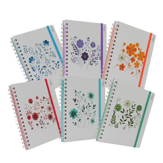 Libreta Book Floral pasta dura, 100 hojas