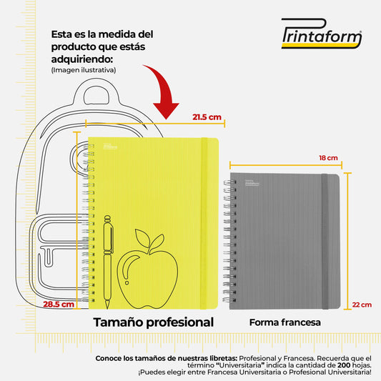 Libreta Multicolor Profesional Pasta Semirrígida 100 hojas