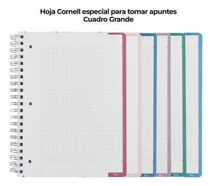 Libreta Profesional Arcoíris Mediterránea pasta dura, 100h, Rayado Cornell