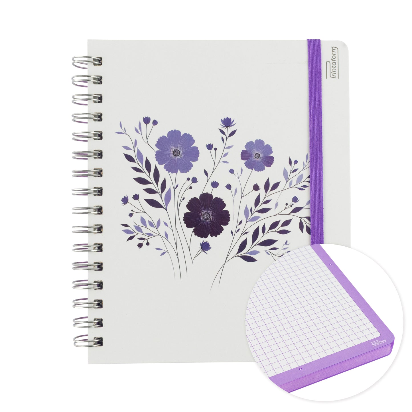 Libreta Book Floral pasta dura, 100 hojas