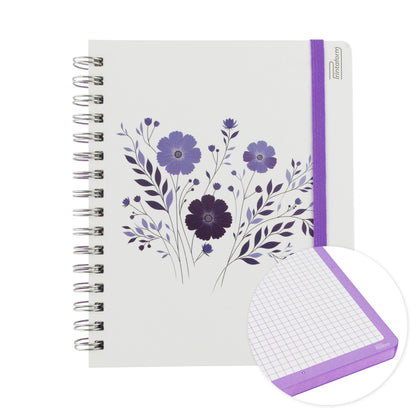 Libreta Book Floral pasta dura, 100 hojas