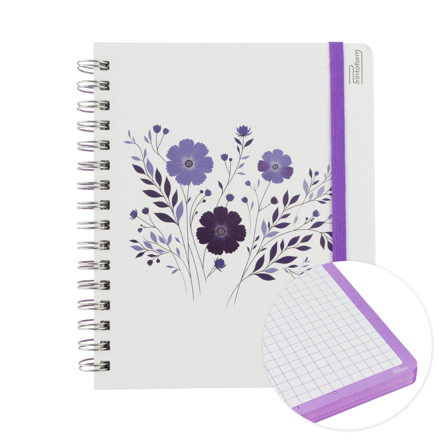 Libreta Book Floral pasta dura, 100 hojas