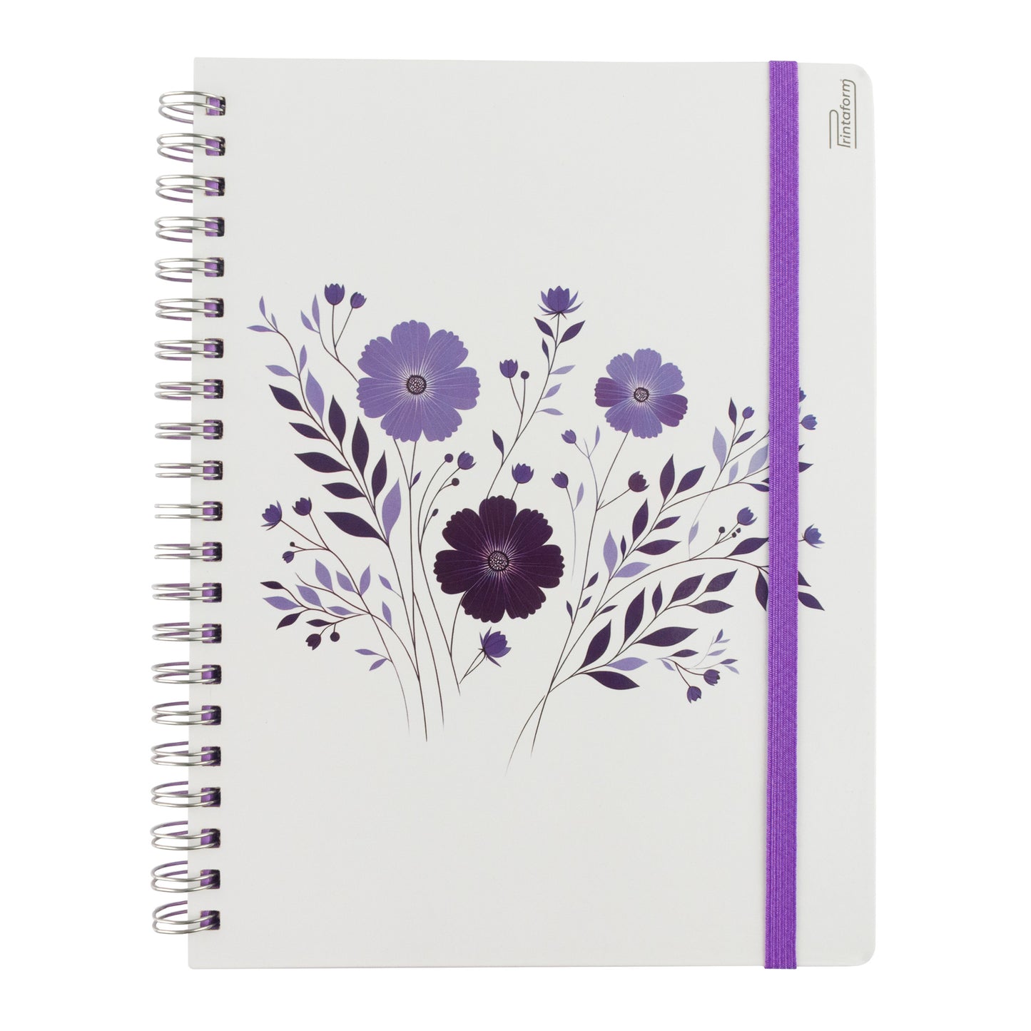 Libreta Profesional Universitaria Floral, pasta dura, 200h