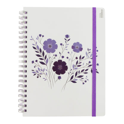 Libreta Profesional Universitaria Floral, pasta dura, 200h