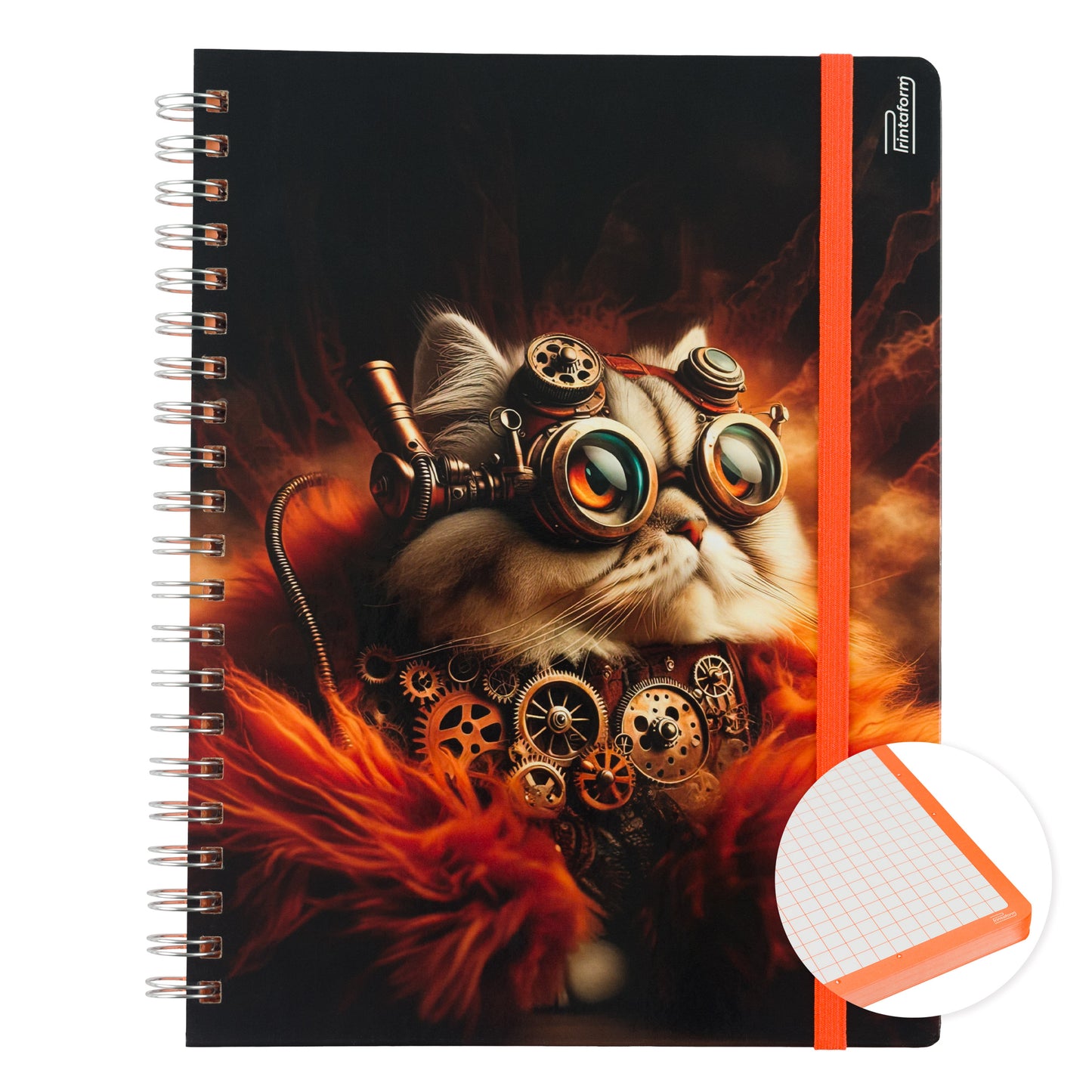 Libreta Profesional Felinos, pasta dura, 100h