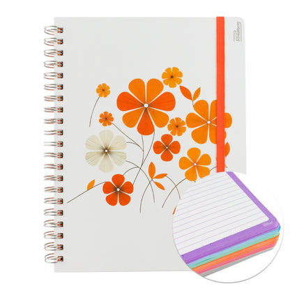 Libreta Profesional Universitaria Floral, pasta dura, 200h