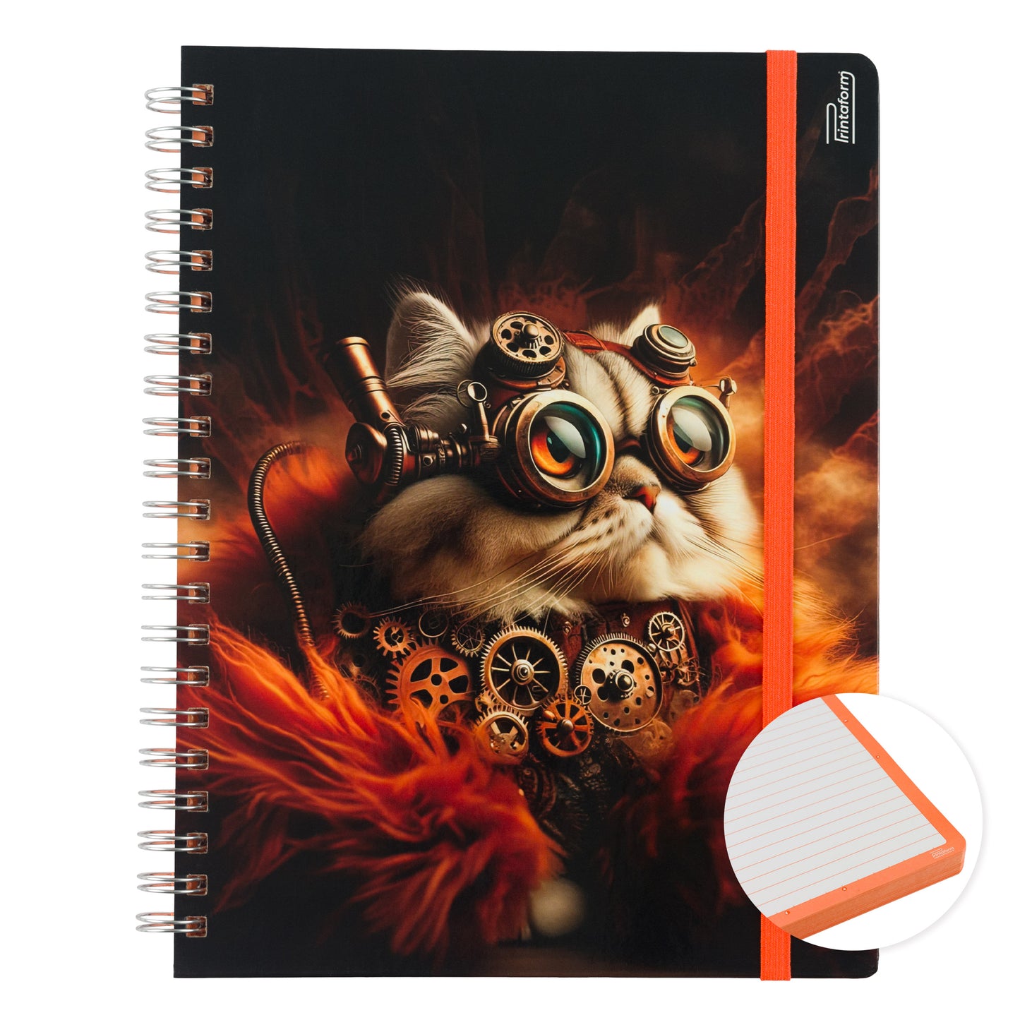 Libreta Profesional Felinos, pasta dura, 100h