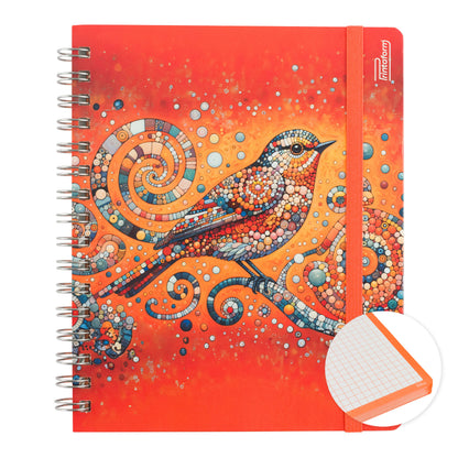 Libreta Aves Book, pasta dura, 100 hojas