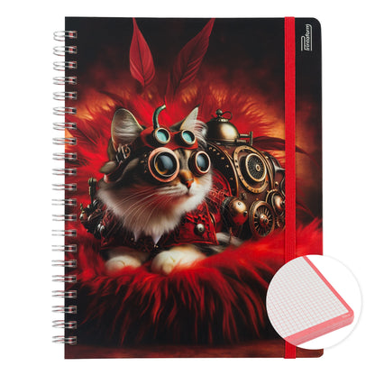 Libreta Profesional Felinos, pasta dura, 100h