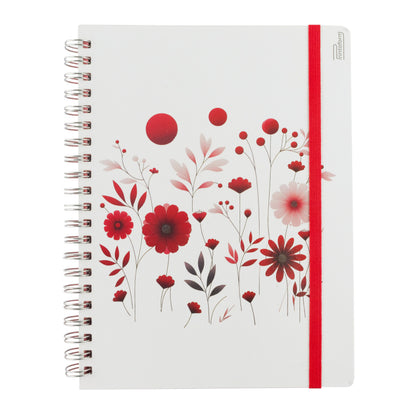 Libreta Profesional Universitaria Floral, pasta dura, 200h