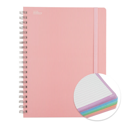 Libreta Universitaria Arcoiris Pastel, Profesional pasta dura, 200 hojas