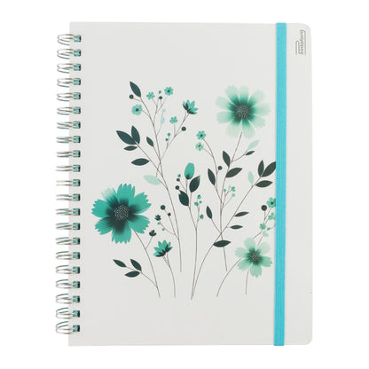 Libreta Profesional Universitaria Floral, pasta dura, 200h