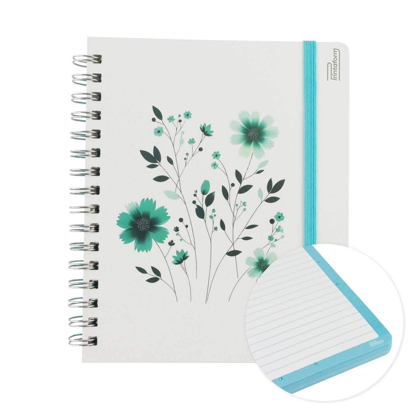 Libreta Book Floral pasta dura, 100 hojas