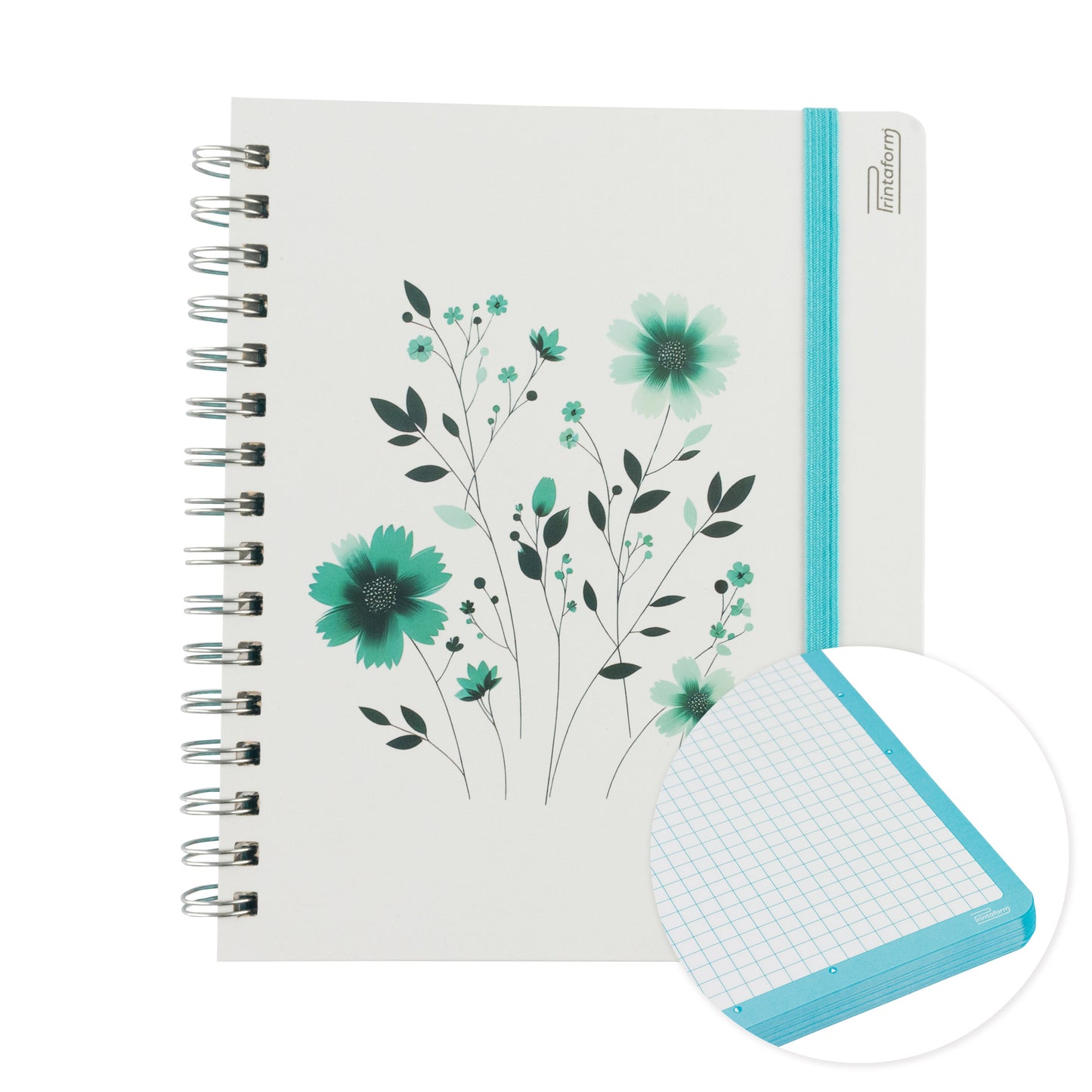 Libreta Book Floral pasta dura, 100 hojas