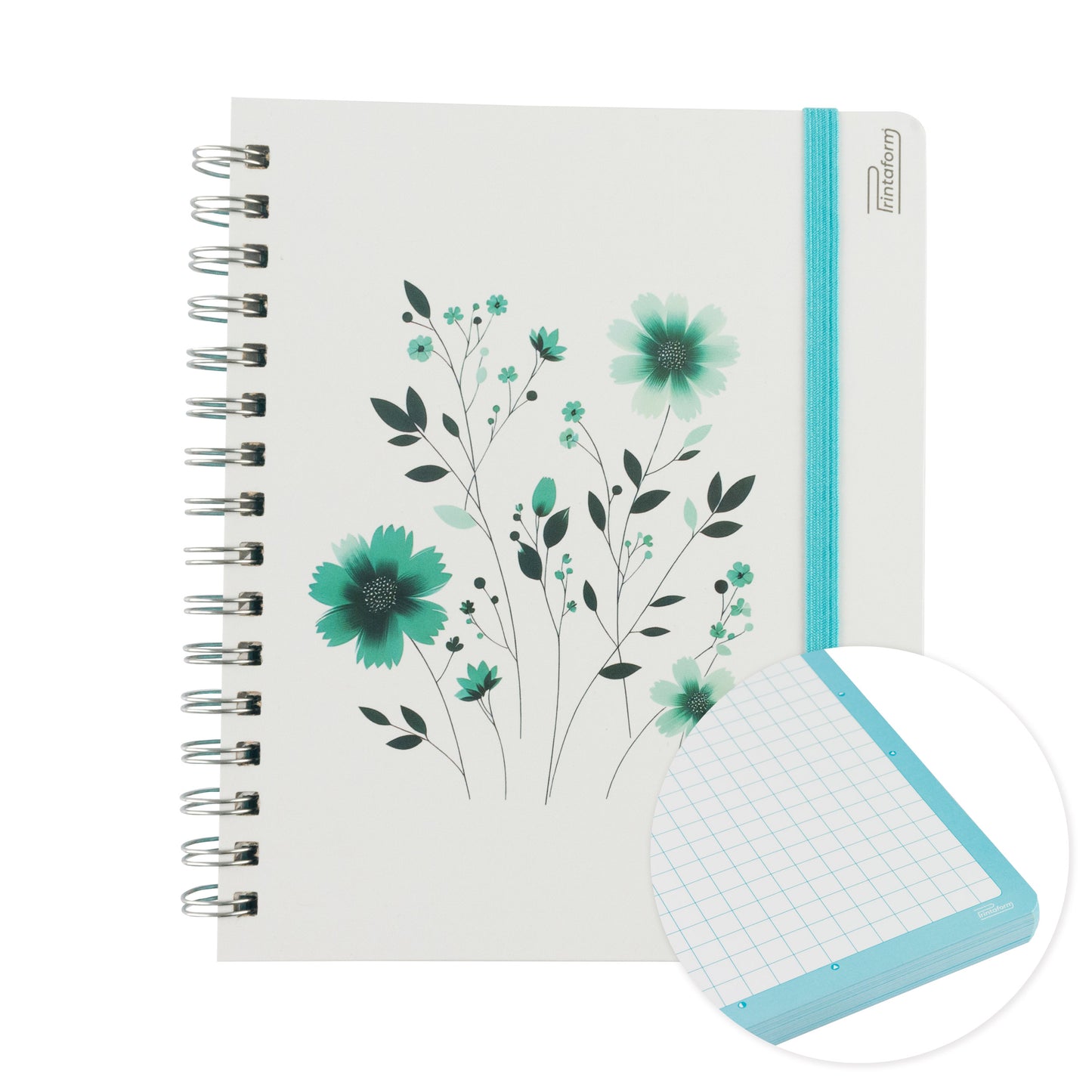 Libreta Book Floral pasta dura, 100 hojas