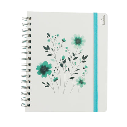 Libreta Book Floral pasta dura, 100 hojas