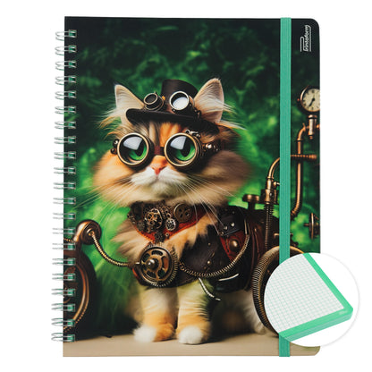 Libreta Profesional Felinos, pasta dura, 100h