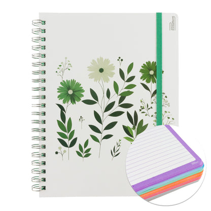 Libreta Profesional Universitaria Floral, pasta dura, 200h