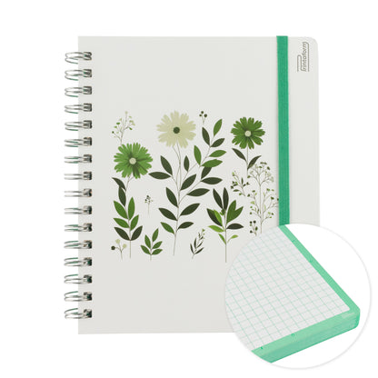 Libreta Book Floral pasta dura, 100 hojas