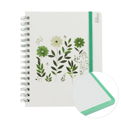 Libreta Book Floral pasta dura, 100 hojas