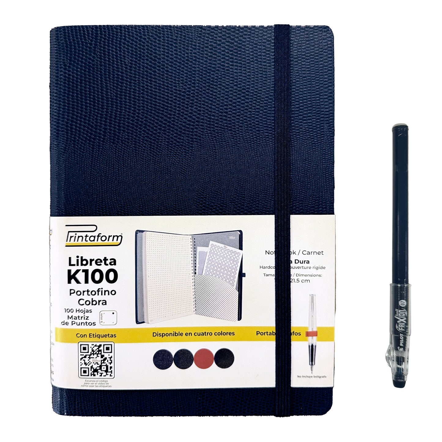 Libreta Kool Tipo Agenda A5, Portofino Cobra, pasta dura, 100h