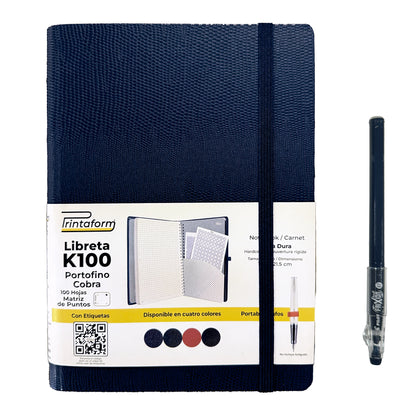 Libreta Kool Tipo Agenda A5, Portofino Cobra, pasta dura, 100h