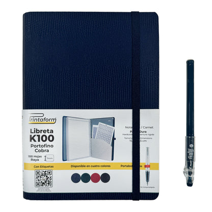 Libreta Kool Tipo Agenda A5, Portofino Cobra, pasta dura, 100h