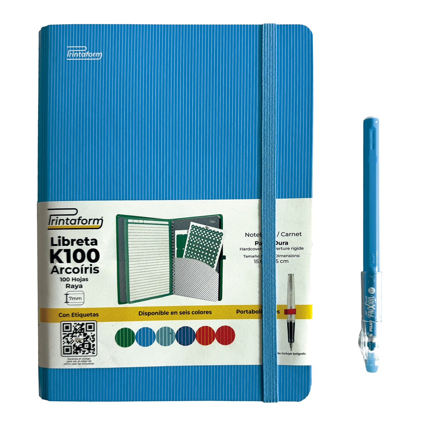 Libreta Kool Tipo Agenda A5, Arcoiris, pasta dura, 100h
