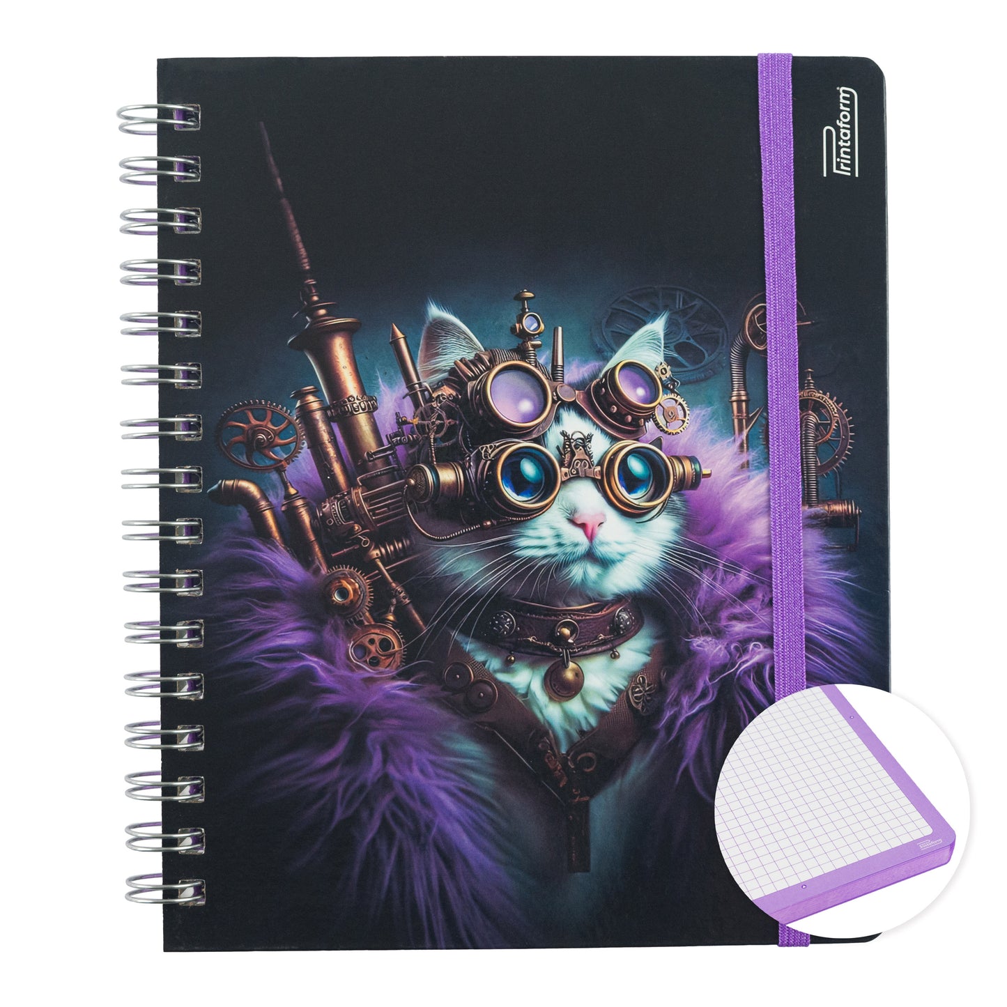 Libreta Felinos Book, pasta dura, 100 hojas