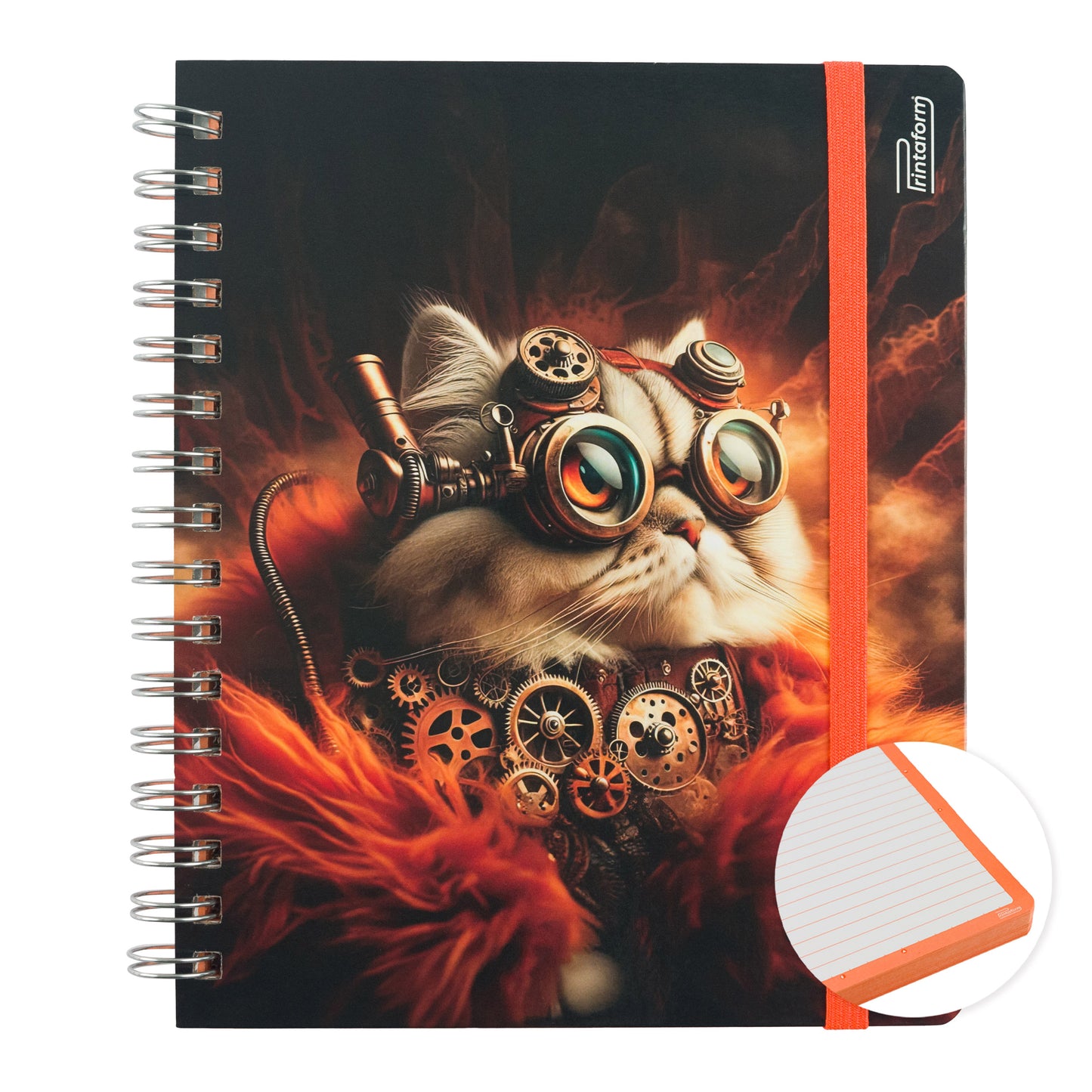 Libreta Felinos Book, pasta dura, 100 hojas