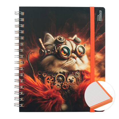 Libreta Felinos Book, pasta dura, 100 hojas