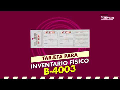 Tarjetas para Inventario físico B-4003 (marbetes)