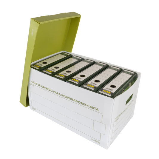 Kit Caja de Archivo + 6 Registradores tamaño carta