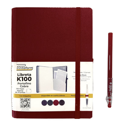 Libreta Kool Tipo Agenda A5, Portofino Cobra, pasta dura, 100h