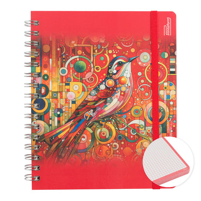 Libreta Aves Book, pasta dura, 100 hojas