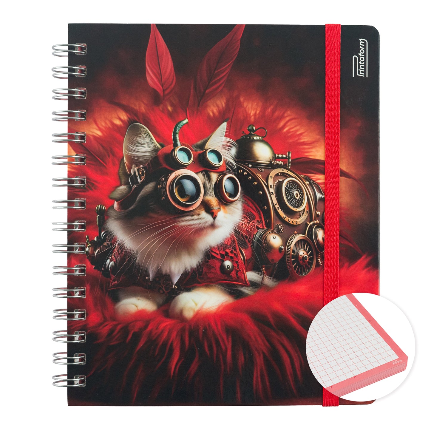 Libreta Felinos Book, pasta dura, 100 hojas