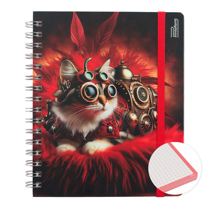 Libreta Felinos Book, pasta dura, 100 hojas
