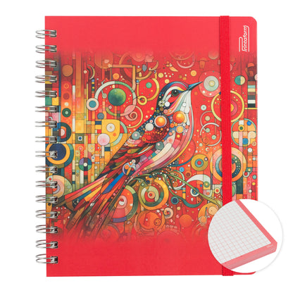 Libreta Aves Book, pasta dura, 100 hojas
