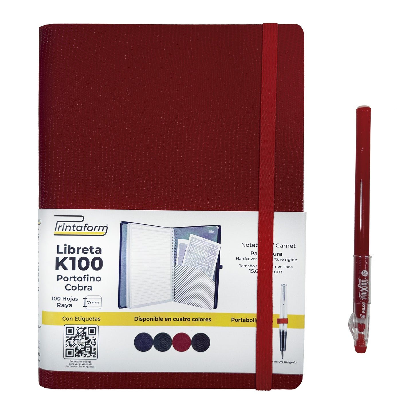 Libreta Kool Tipo Agenda A5, Portofino Cobra, pasta dura, 100h