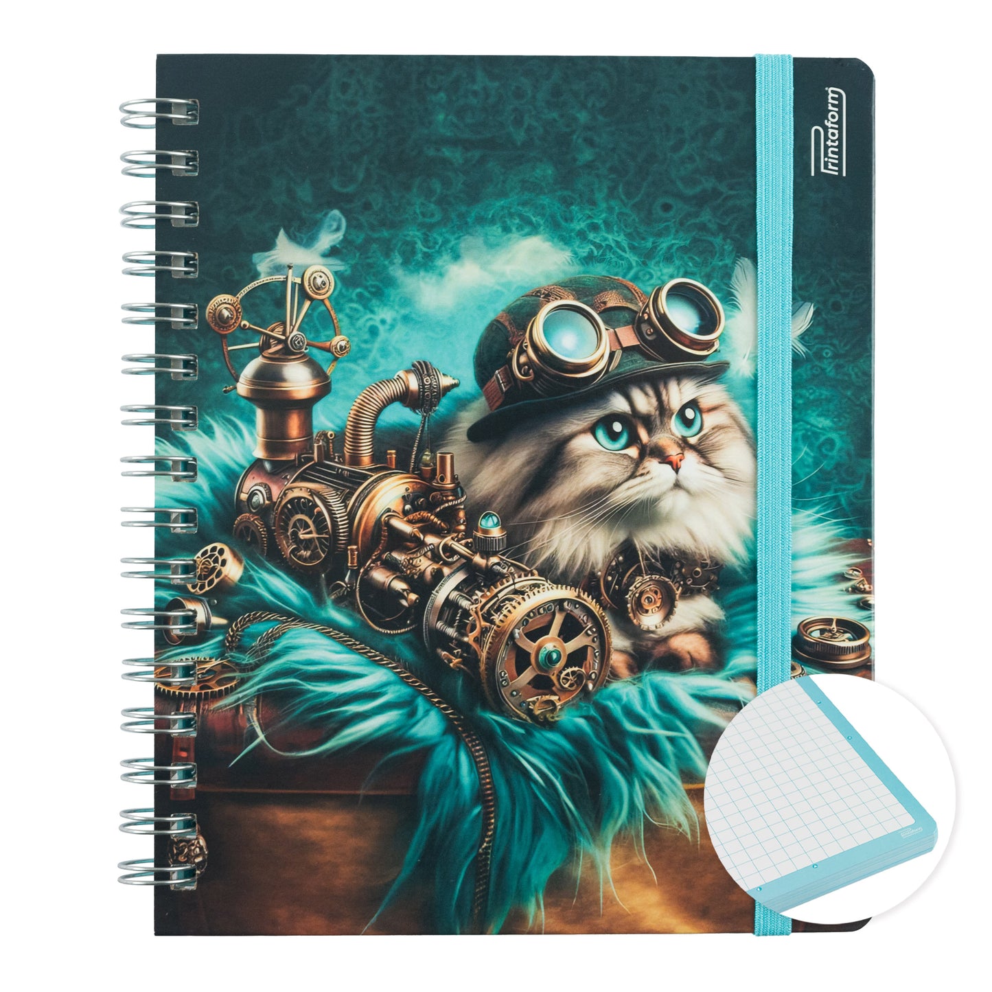 Libreta Felinos Book, pasta dura, 100 hojas