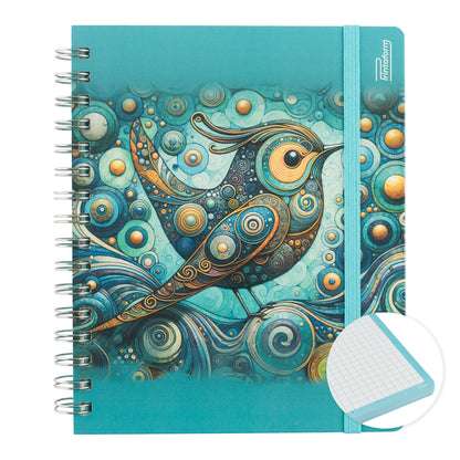 Libreta Aves Book, pasta dura, 100 hojas
